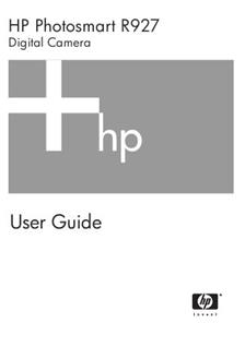 Hewlett Packard PhotoSmart R 927 manual. Camera Instructions.